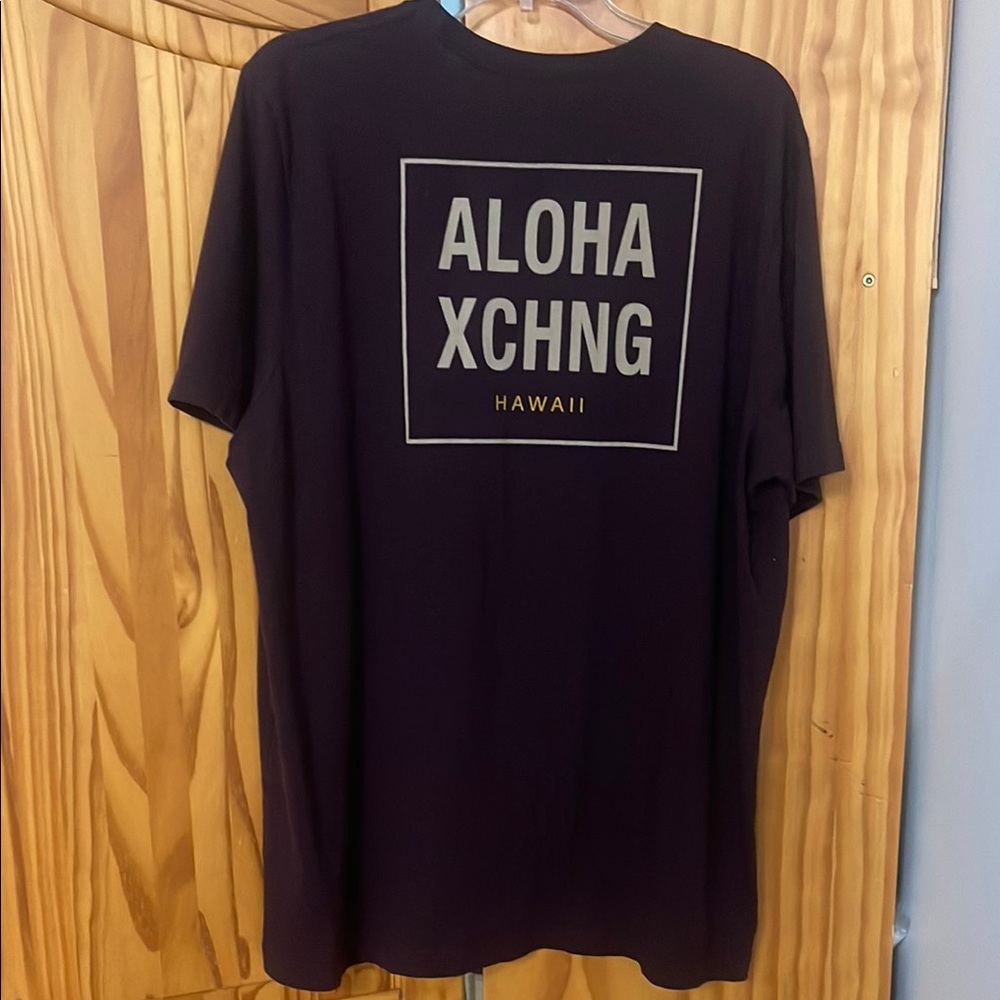 ALOHA BRINGS CHANGE LOGO TEE UNISEX 2XL MAROON SHORT SLEEVE 100% COTTON GRUNGE